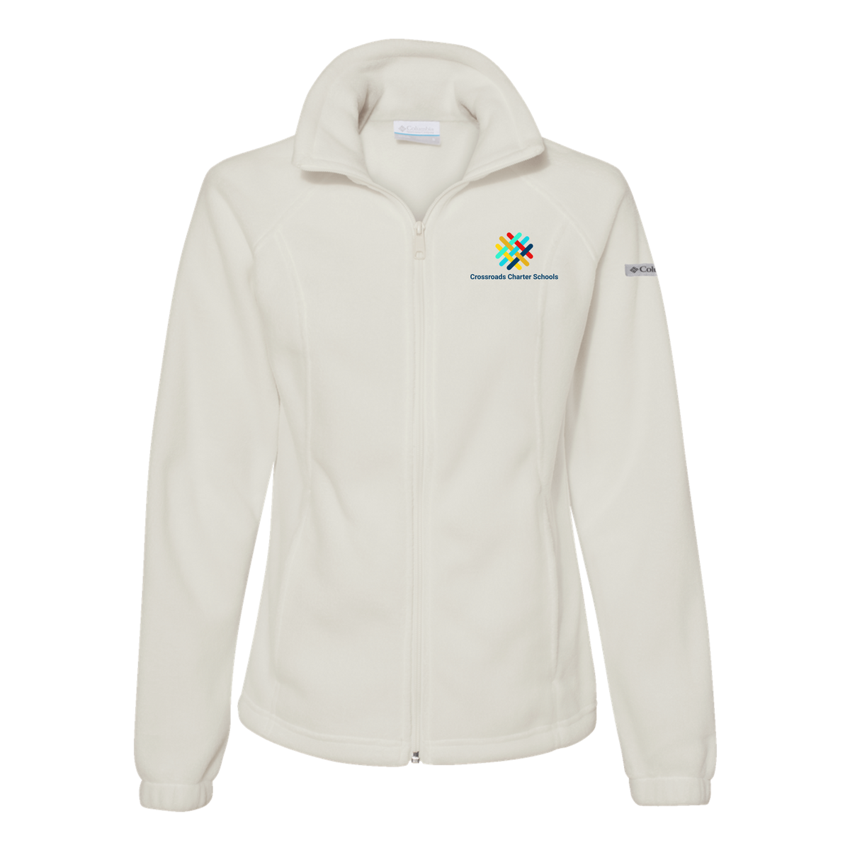 crossroadsschoolskc-columbia-womens-fleece-jacket-embroidery-leftchest-212470-chalk-flat-front