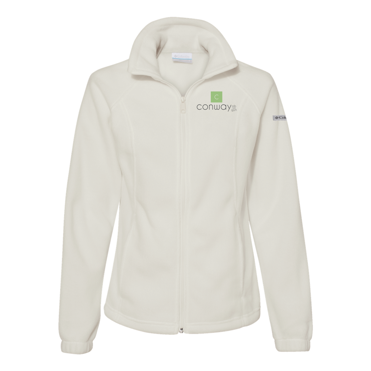 conwayobgyn-columbia-womens-fleece-jacket-embroidery-leftchest-212470-chalk-flat-front