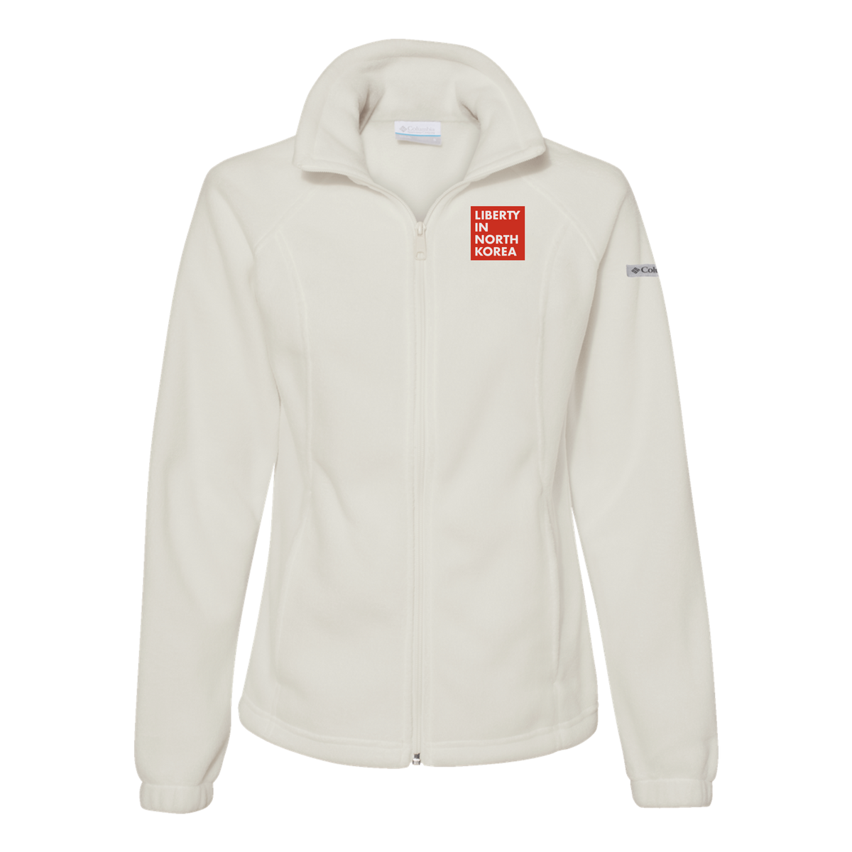 libertyinnorthkorea-columbia-womens-fleece-jacket-embroidery-leftchest-212470-chalk-flat-front