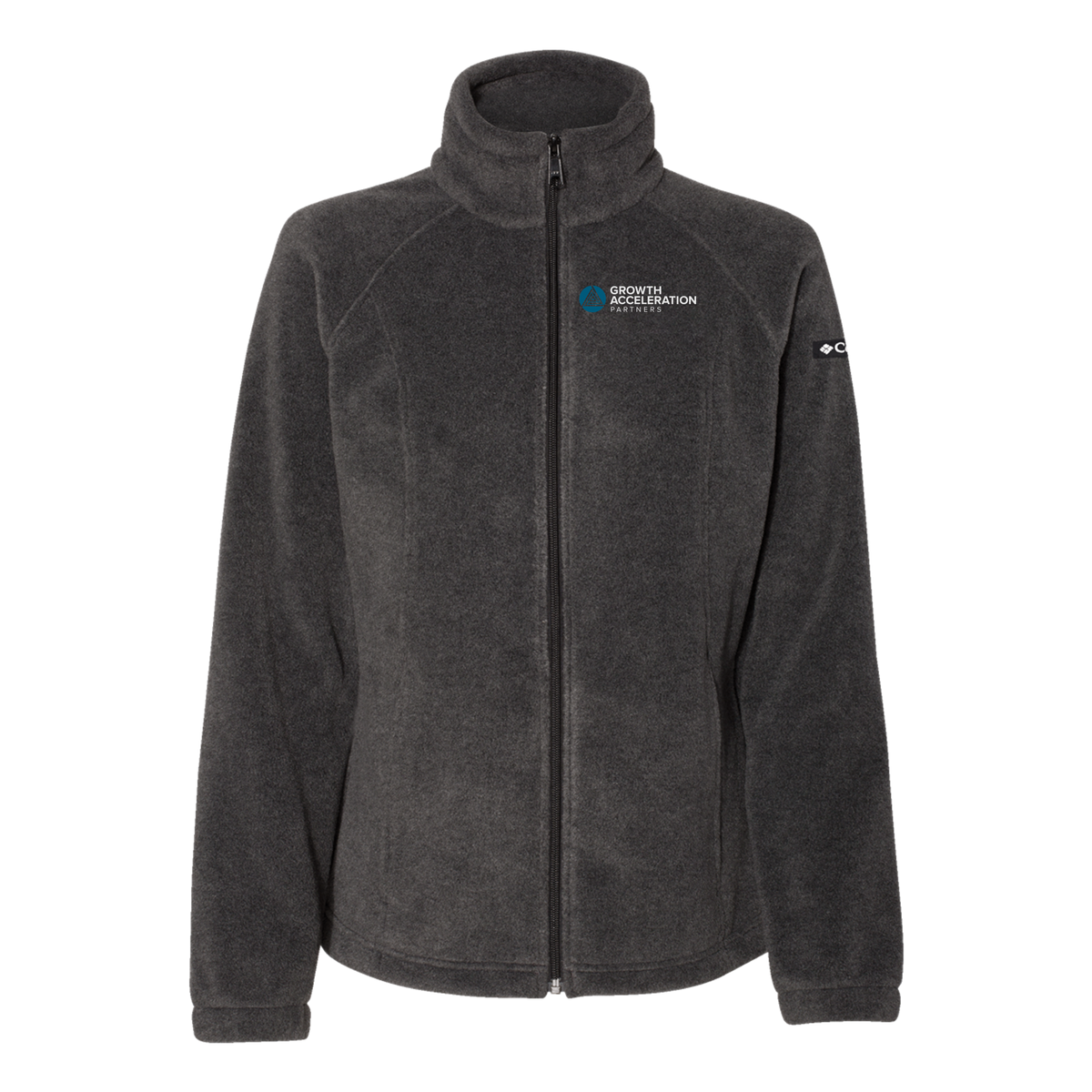 growthaccelerationpartners-columbia-womens-fleece-jacket-embroidery-leftchest-212470-charcoalheather-flat-front