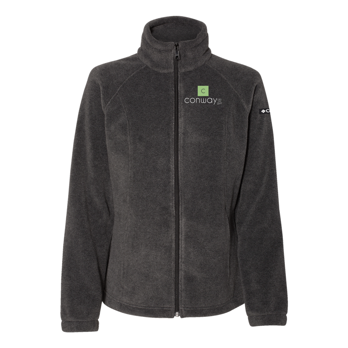 conwayobgyn-columbia-womens-fleece-jacket-embroidery-leftchest-212470-charcoalheather-flat-front