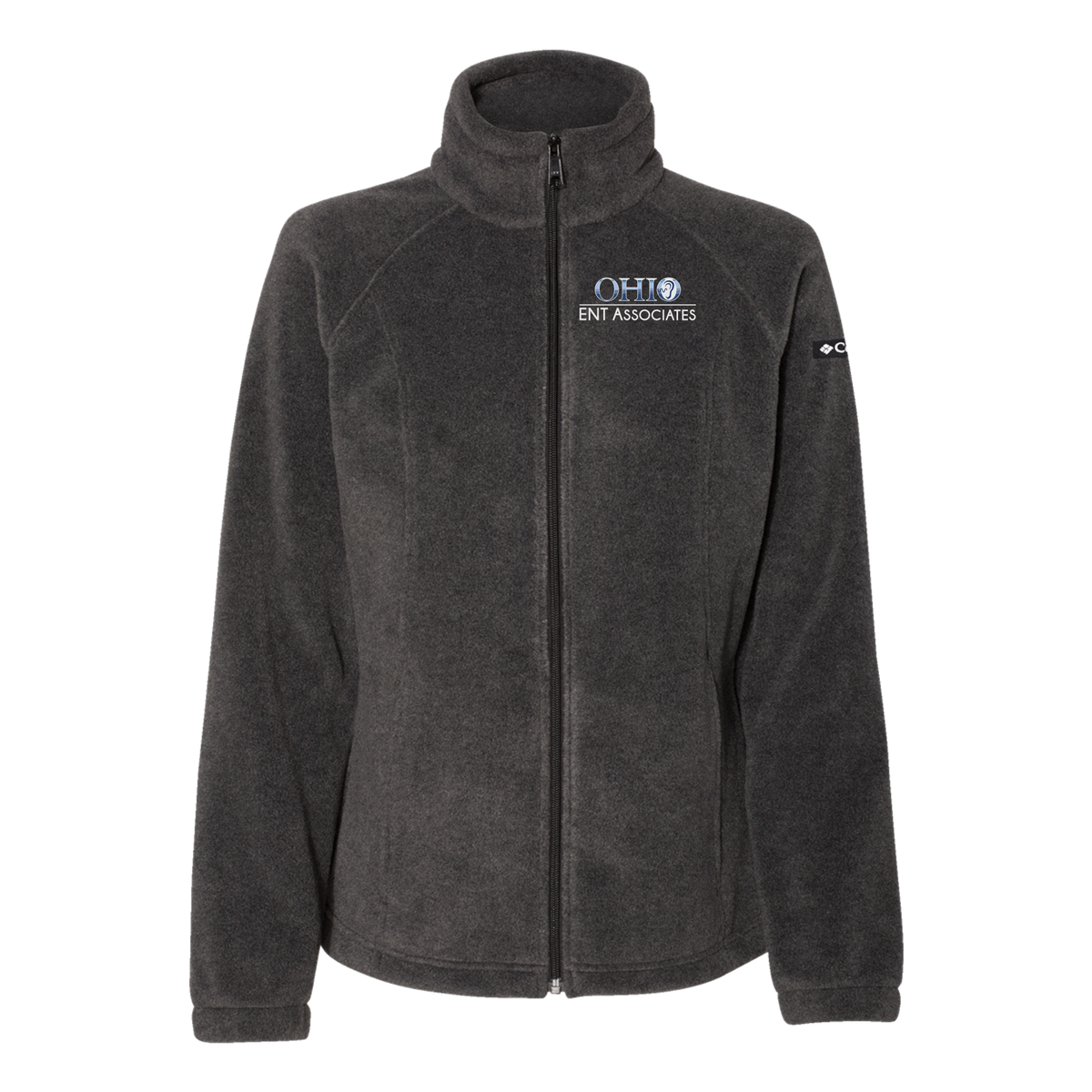 ohioentaudiology-columbia-womens-fleece-jacket-embroidery-leftchest-212470-charcoalheather-flat-front