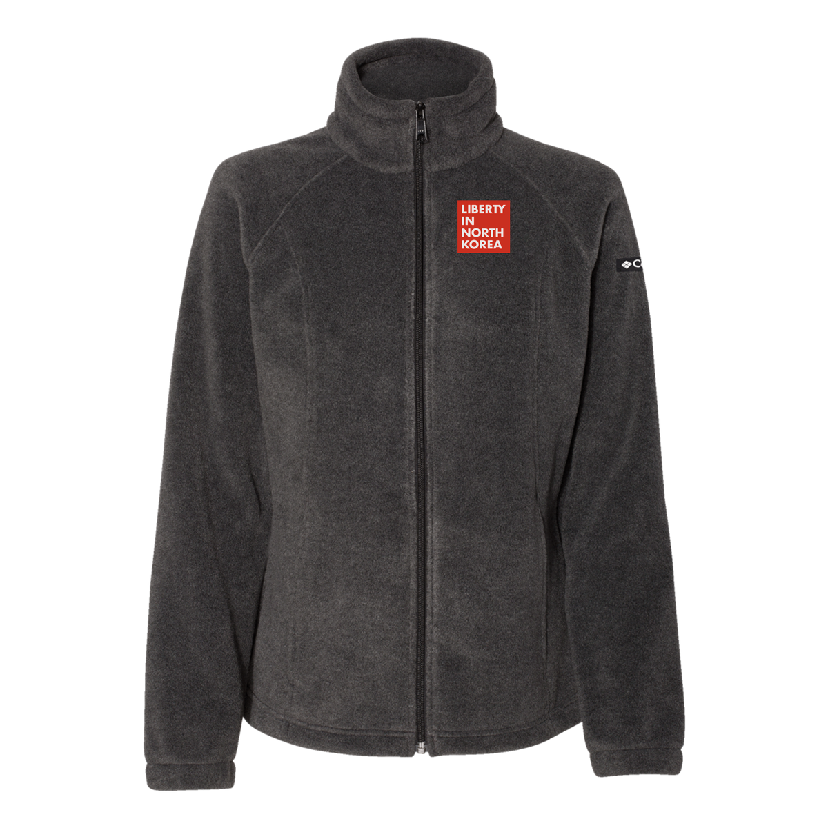 libertyinnorthkorea-columbia-womens-fleece-jacket-embroidery-leftchest-212470-charcoalheather-flat-front