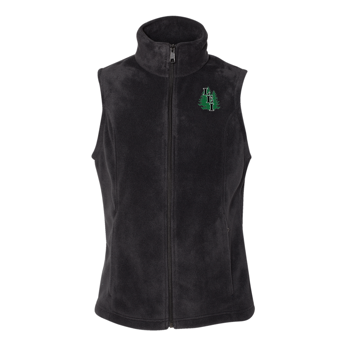 leisite-columbia-womens-fleece-vest-embroidery-leftchest-212471-black-flat-front