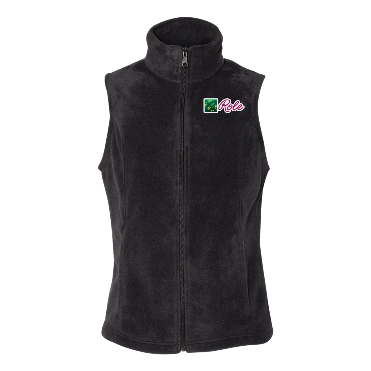 cinemarole-columbia-womens-fleece-vest-embroidery-leftchest-212471-black-flat-front