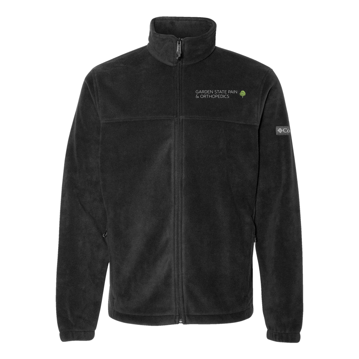 gardenstatepain-columbia-mens-fleece-jacket-embroidery-leftchest-212478-black-flat-front