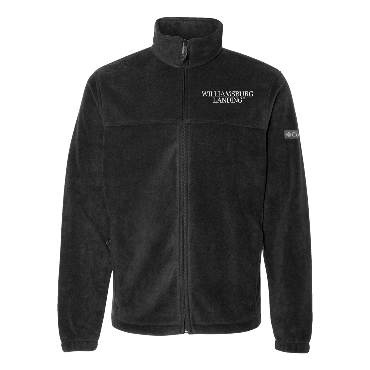 williamsburglanding-columbia-mens-fleece-jacket-embroidery-leftchest-212478-black-flat-front