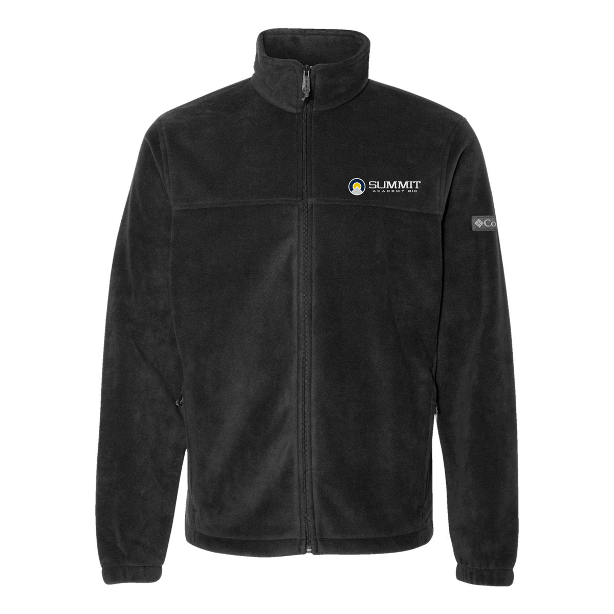 saoic-columbia-mens-fleece-jacket-embroidery-leftchest-212478-black-flat-front