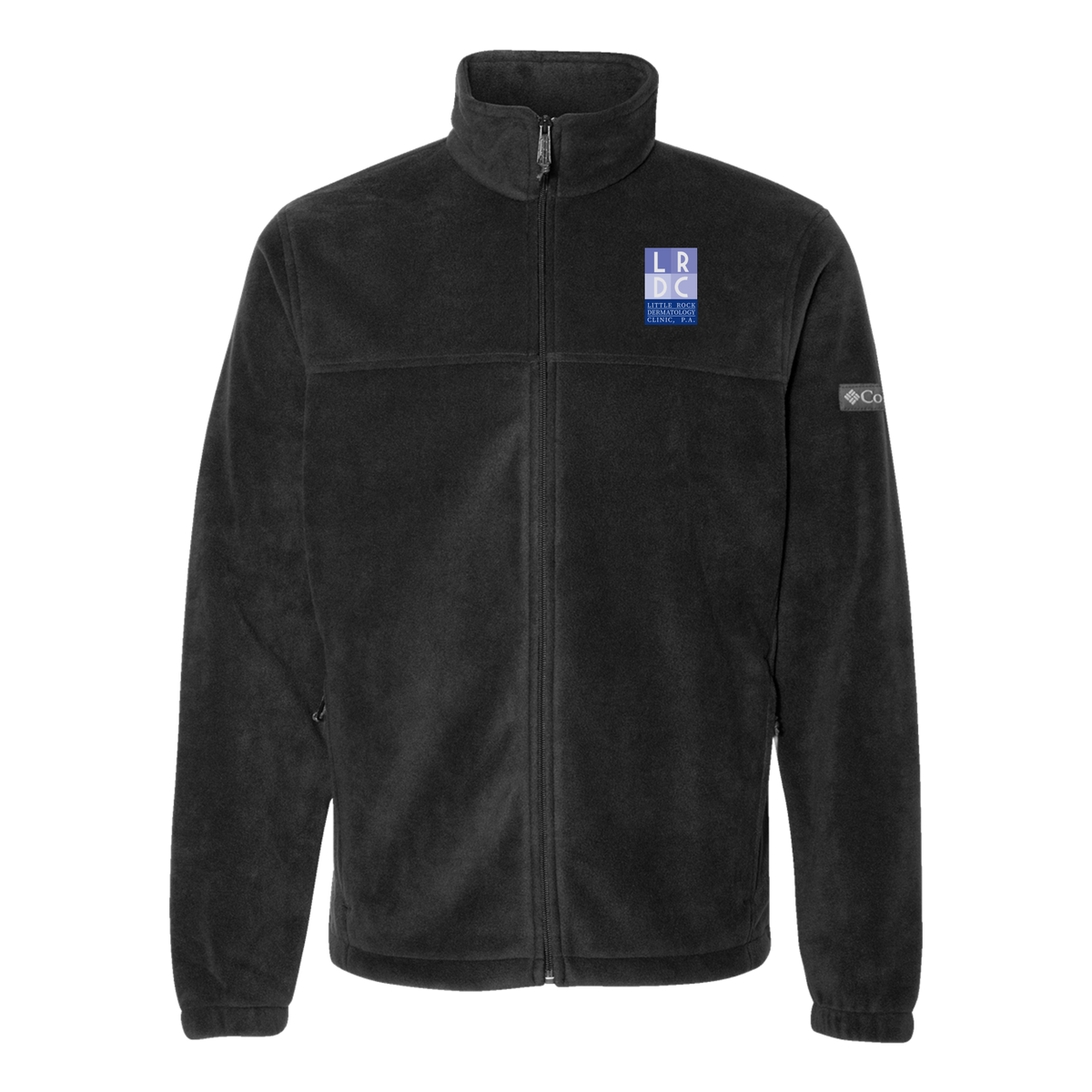 littlerockdermatology-columbia-mens-fleece-jacket-embroidery-leftchest-212478-black-flat-front