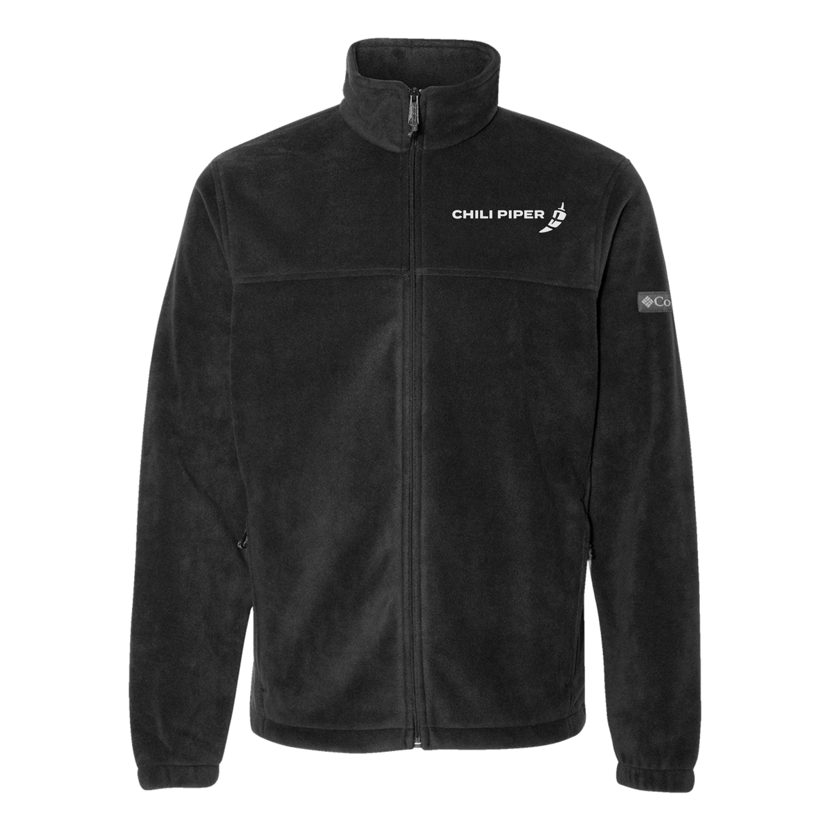 chilipiper-columbia-mens-fleece-jacket-embroidery-leftchest-212478-black-flat-front