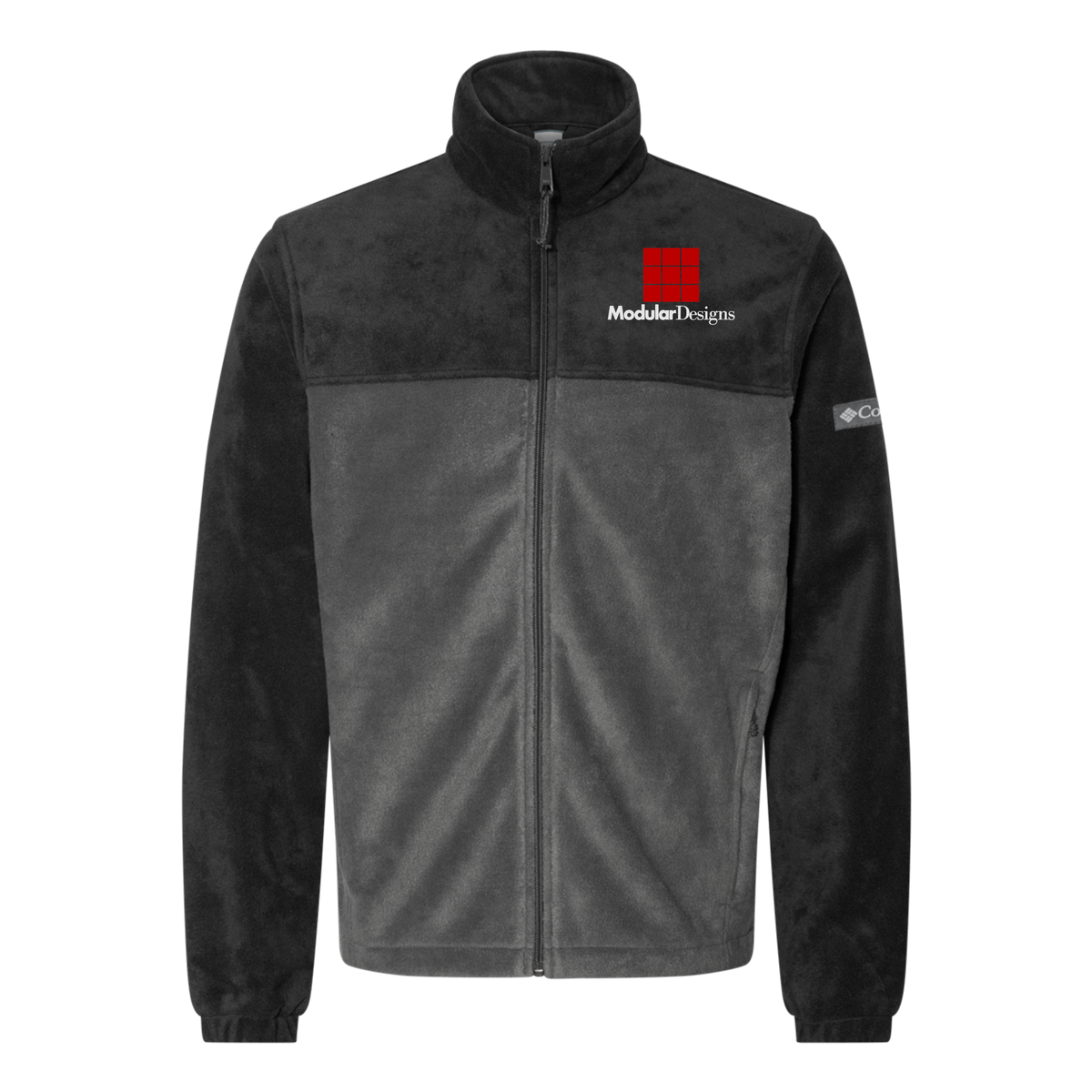 modulardesignsflooring-columbia-mens-fleece-jacket-embroidery-leftchest-212478-blackgrill-flat-front