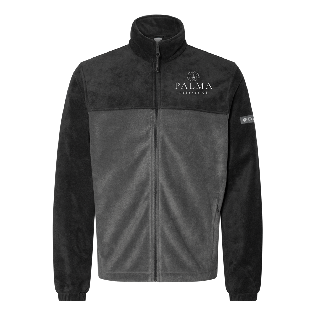 palmaaesthetics-columbia-mens-fleece-jacket-embroidery-leftchest-212478-blackgrill-flat-front