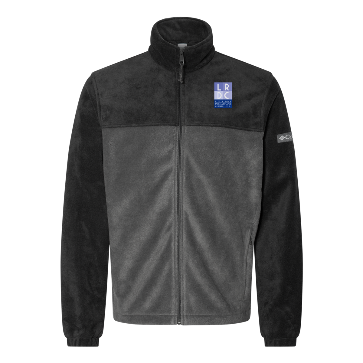 littlerockdermatology-columbia-mens-fleece-jacket-embroidery-leftchest-212478-blackgrill-flat-front