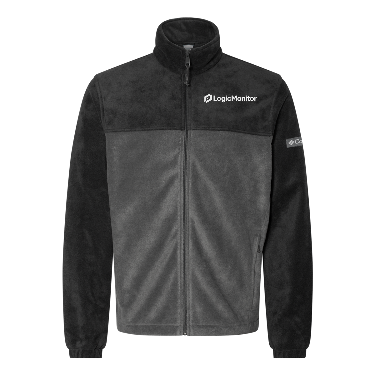 logicmonitor-columbia-mens-fleece-jacket-embroidery-leftchest-212478-blackgrill-flat-front