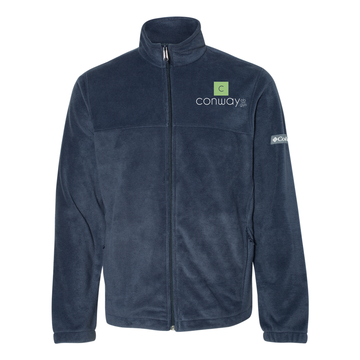 conwayobgyn-columbia-mens-fleece-jacket-embroidery-leftchest-212478-collegiatenavy-flat-front