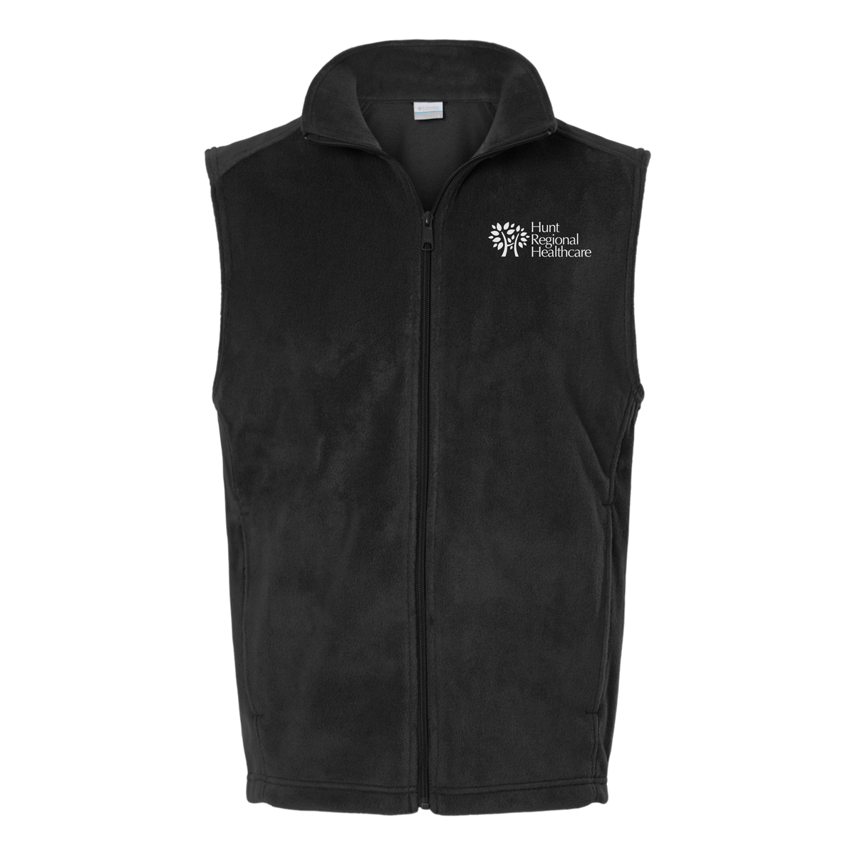 huntregional-columbia-mens-fleece-vest-embroidery-leftchest-212488-black-flat-front