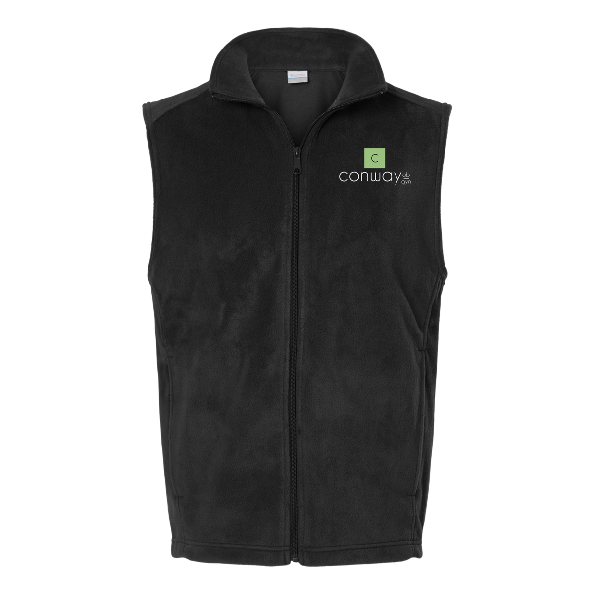 conwayobgyn-columbia-mens-fleece-vest-embroidery-leftchest-212488-black-flat-front