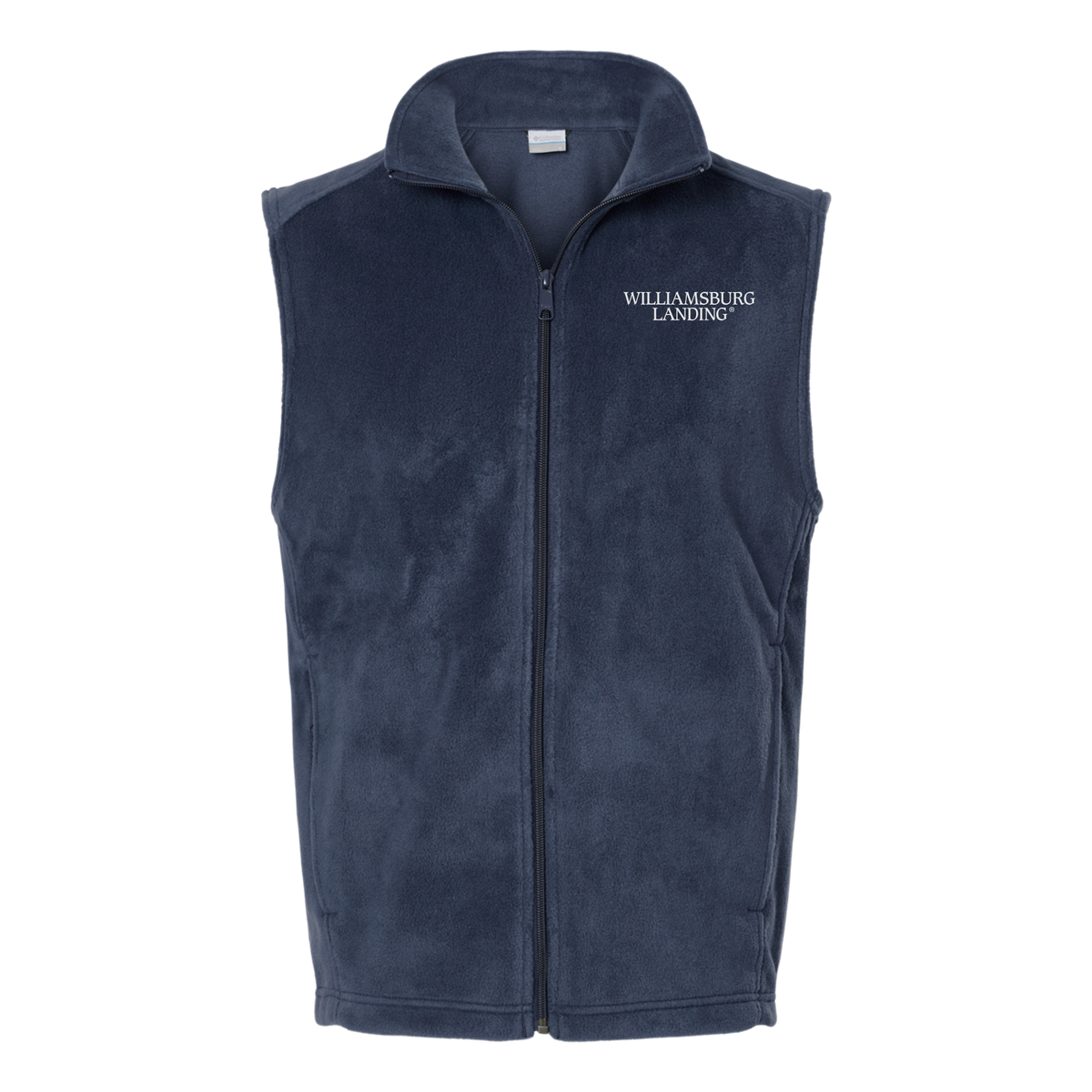 williamsburglanding-columbia-mens-fleece-vest-embroidery-leftchest-212488-collegiatenavy-flat-front
