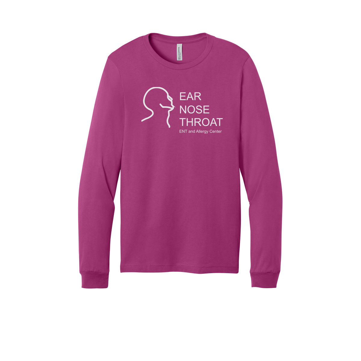 entnwa-all-season-medical-long-sleeve-tee-dtf-front-3501-berry-flat-front