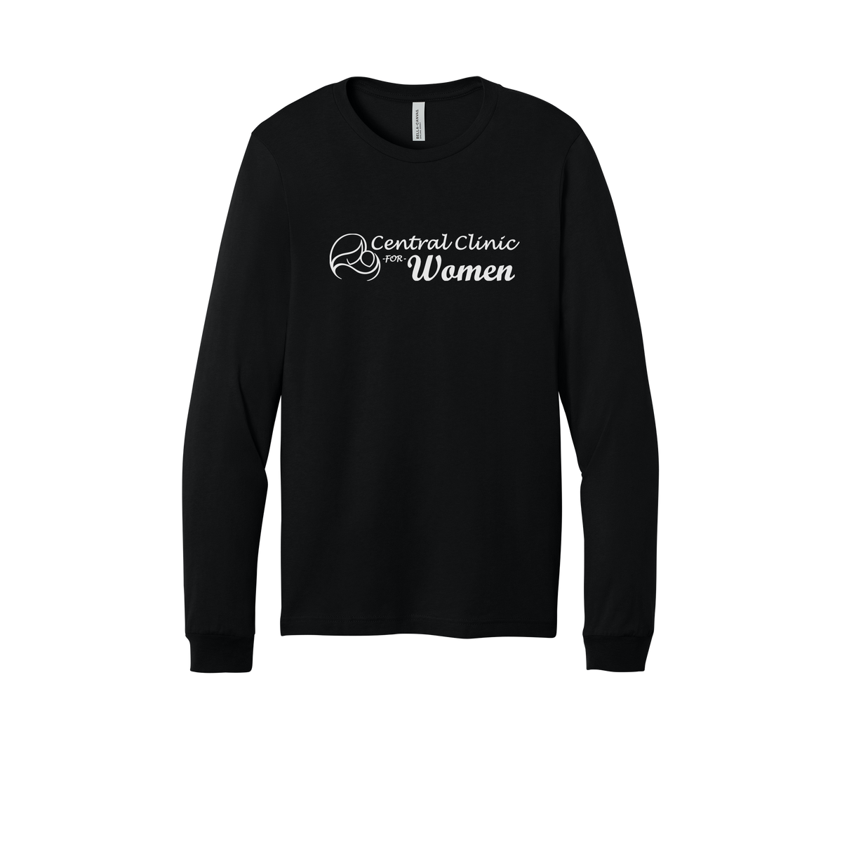 centralclinicforwomen-all-season-medical-long-sleeve-tee-dtf-front-3501-black-flat-front