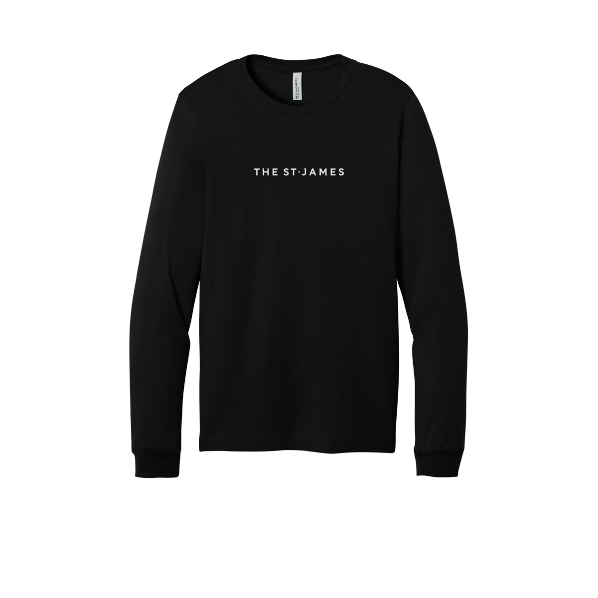 thestjames-all-season-long-sleeve-tee-dtf-front-3501-black-flat-front