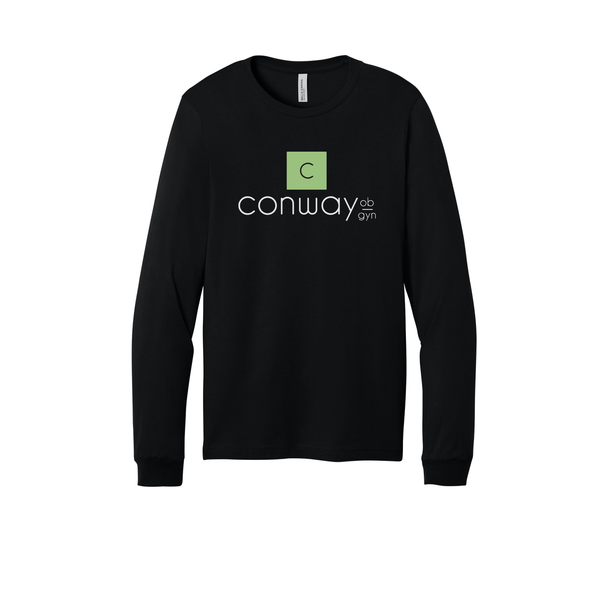 conwayobgyn-all-season-medical-long-sleeve-tee-dtf-front-3501-black-flat-front
