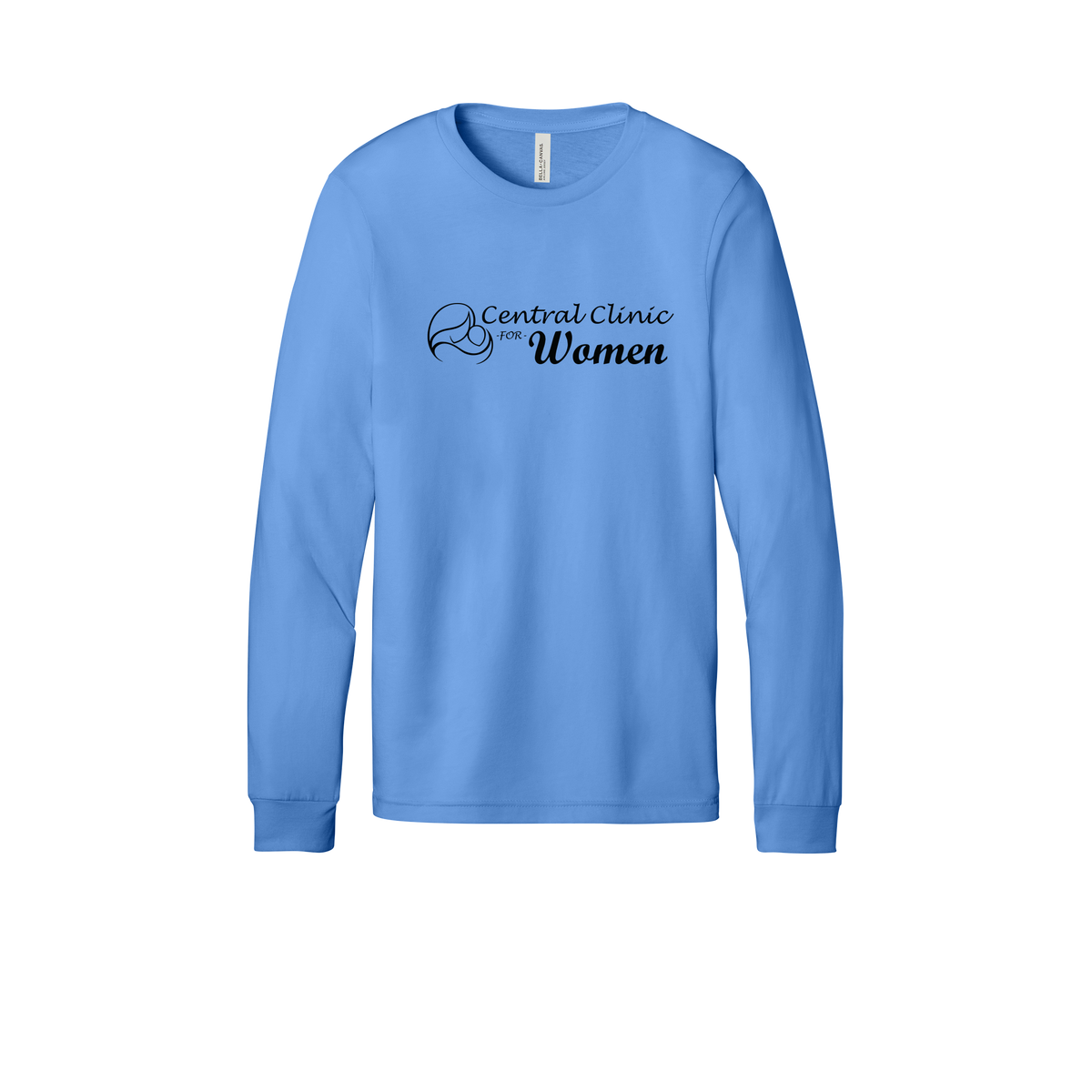 centralclinicforwomen-all-season-medical-long-sleeve-tee-dtf-front-3501-carolinablue-flat-front