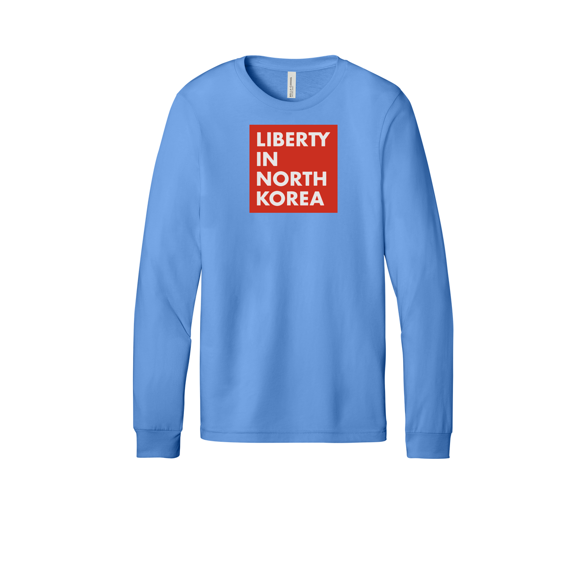 libertyinnorthkorea-all-season-long-sleeve-tee-dtf-front-3501-carolinablue-flat-front