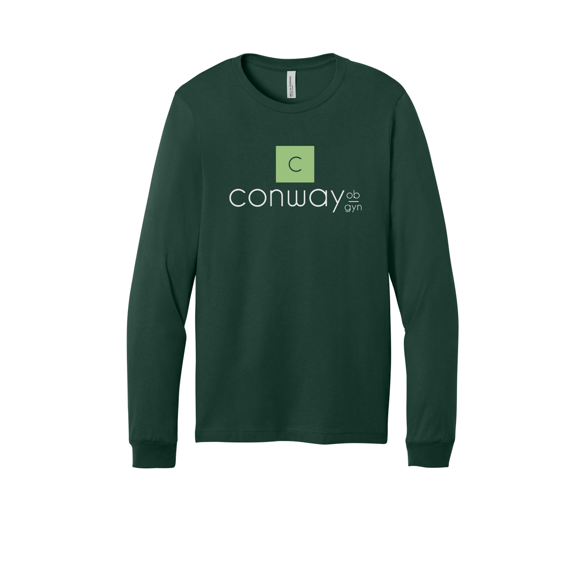 conwayobgyn-all-season-medical-long-sleeve-tee-dtf-front-3501-forest-flat-front