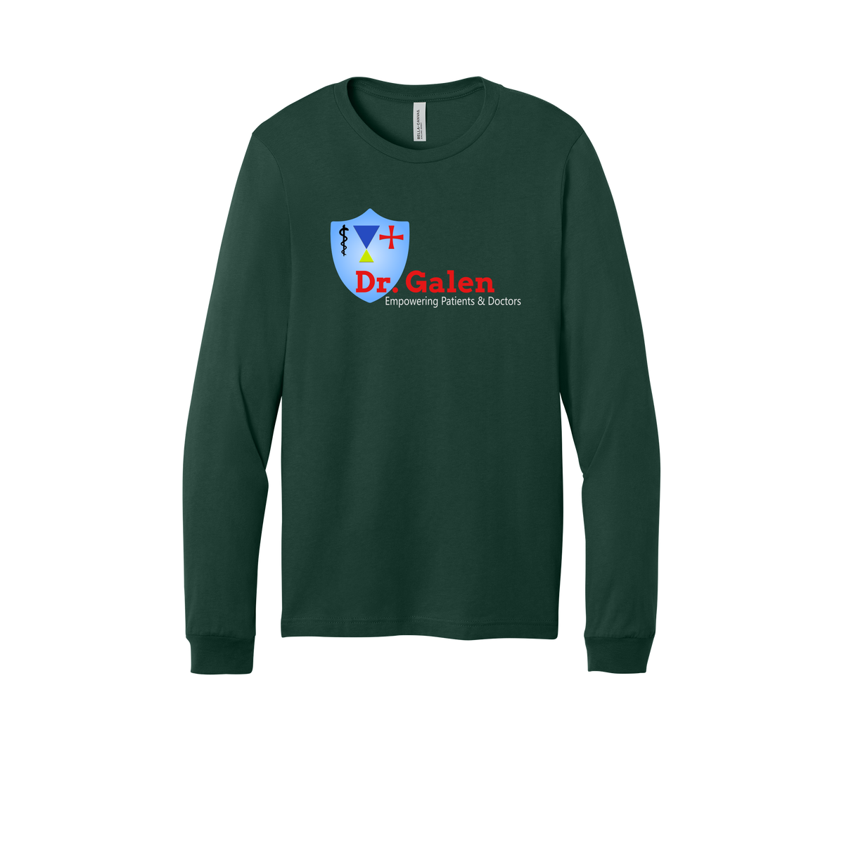 drgalen-all-season-medical-long-sleeve-tee-dtf-front-3501-forest-flat-front