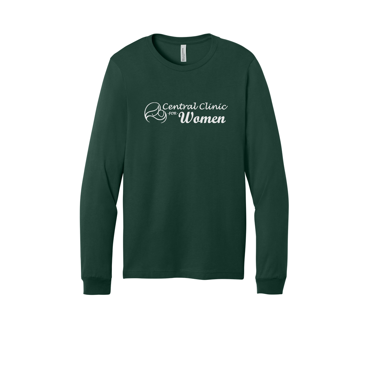 centralclinicforwomen-all-season-medical-long-sleeve-tee-dtf-front-3501-forest-flat-front