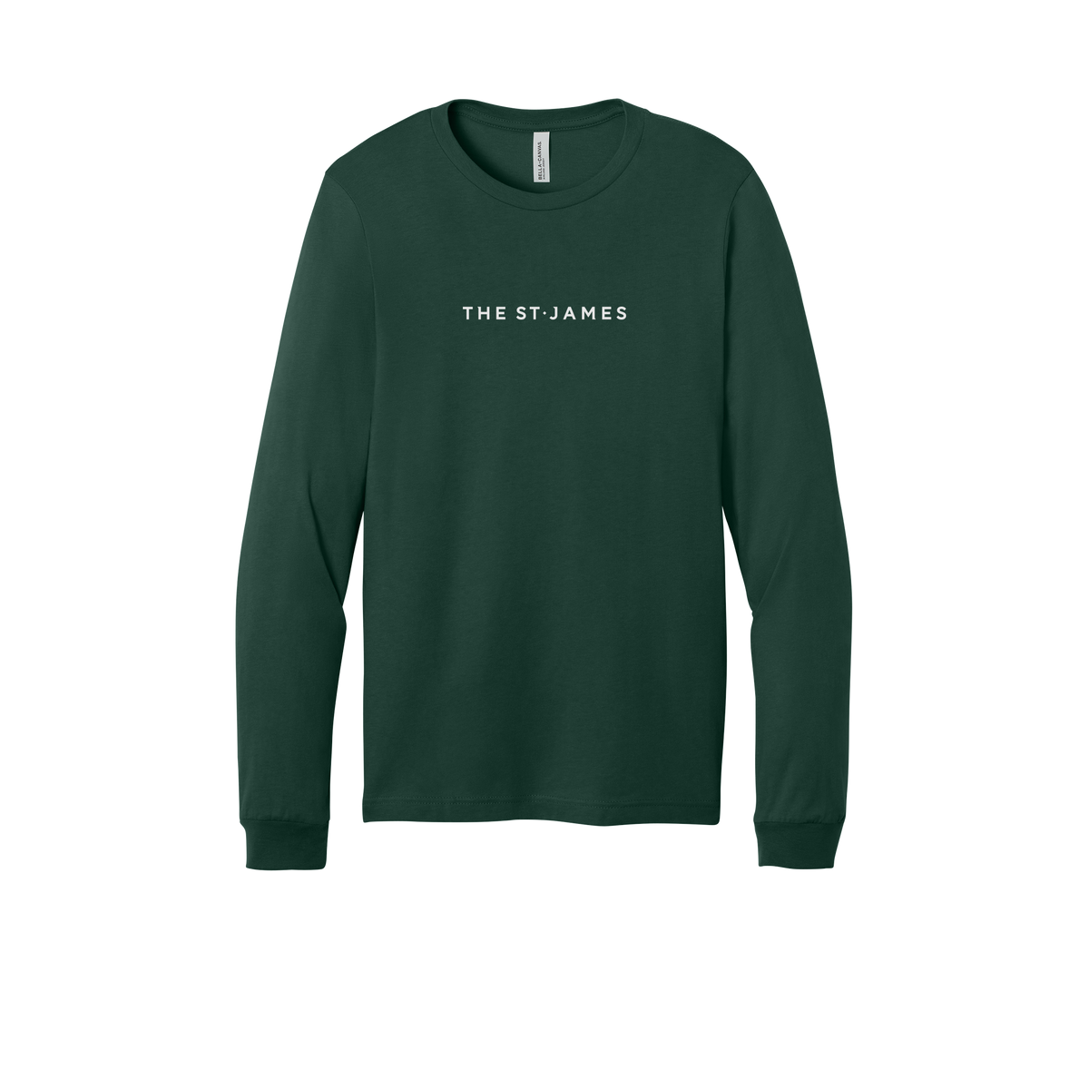 thestjames-all-season-long-sleeve-tee-dtf-front-3501-forest-flat-front