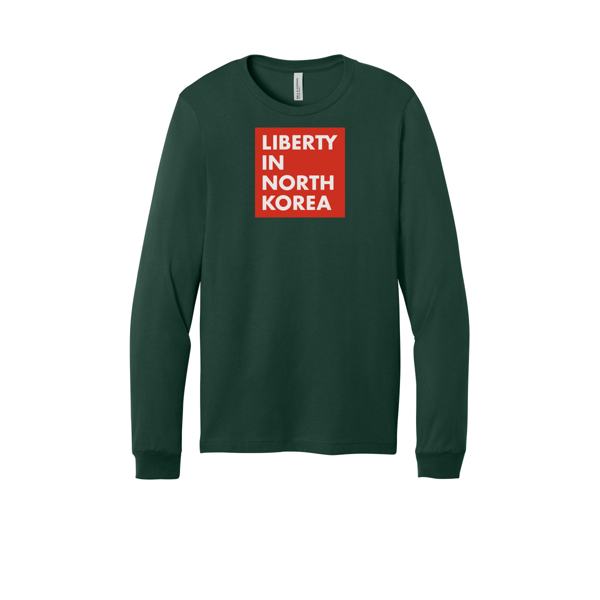 libertyinnorthkorea-all-season-long-sleeve-tee-dtf-front-3501-forest-flat-front