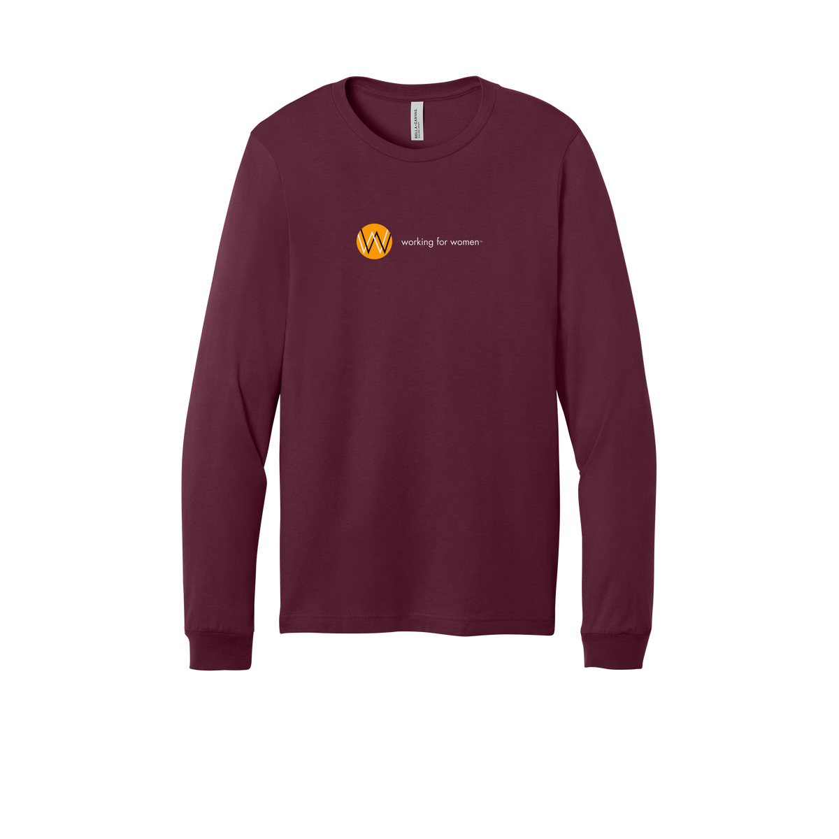 workingforwomen-all-season-long-sleeve-tee-dtf-front-3501-maroon-flat-front