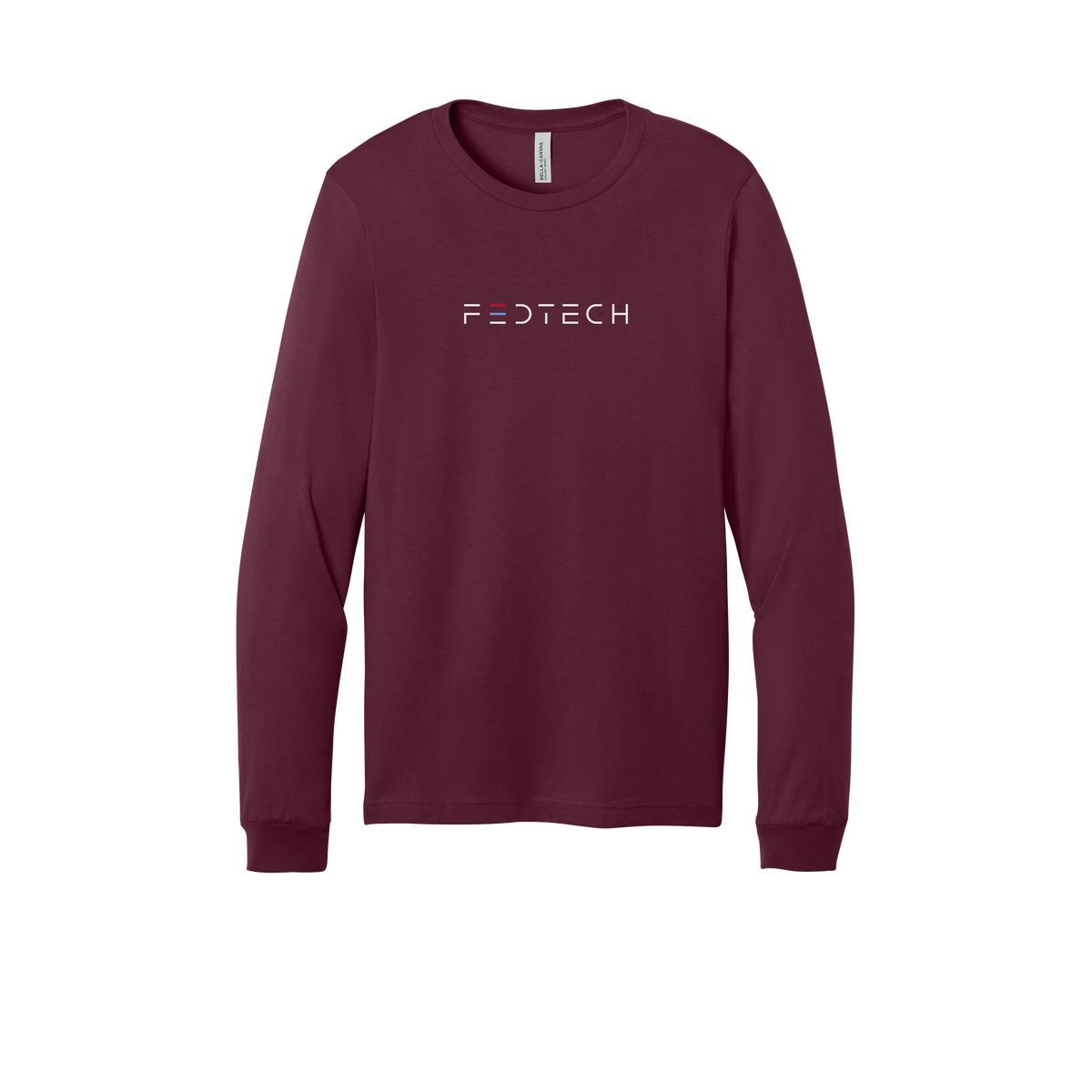 fedtech-all-season-long-sleeve-tee-dtf-front-3501-maroon-flat-front