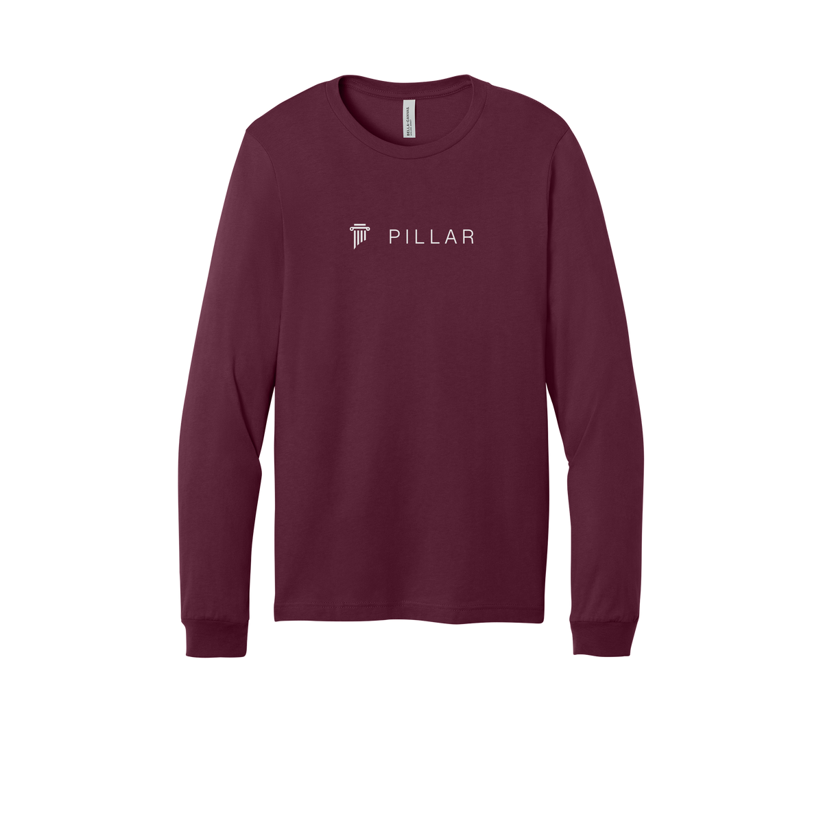 pillar-all-season-long-sleeve-tee-dtf-front-3501-maroon-flat-front