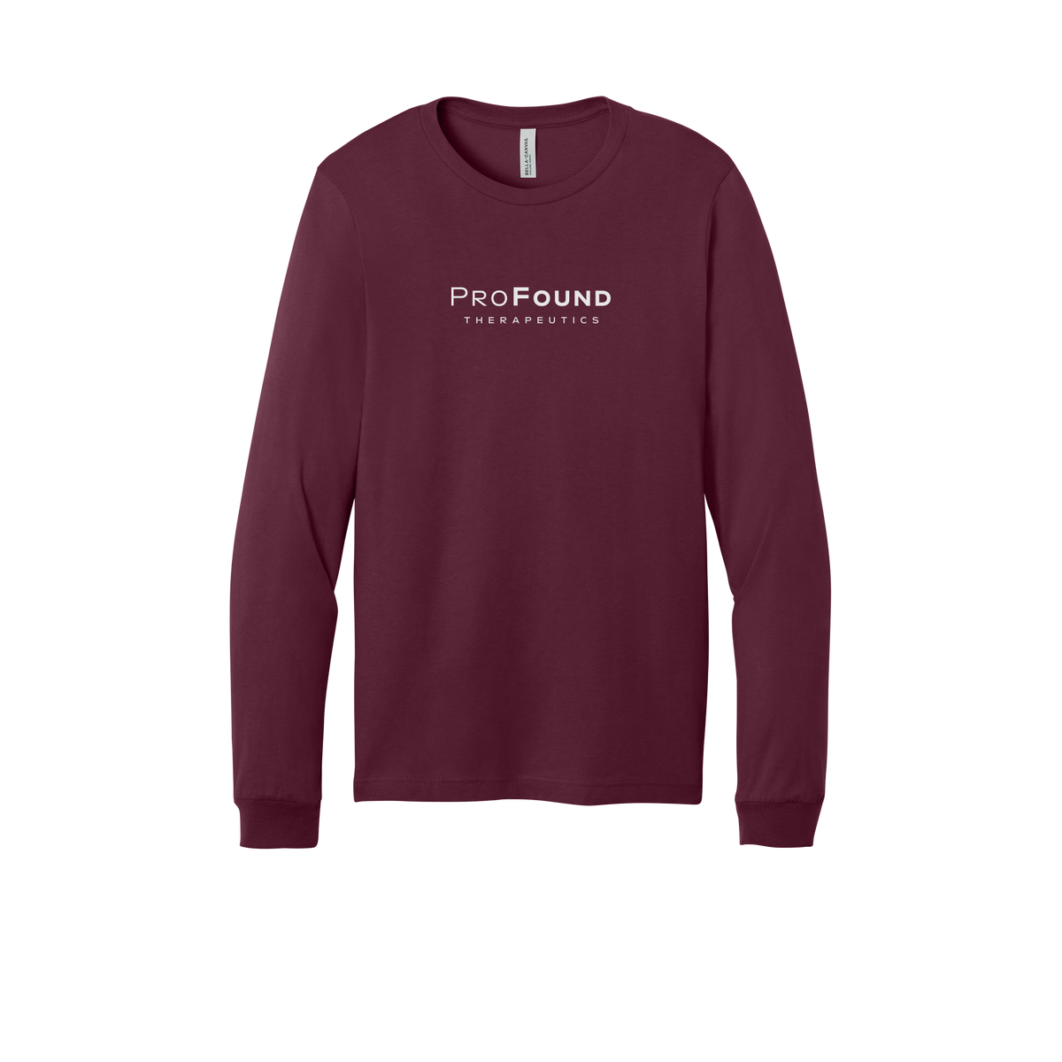 profoundtx-all-season-long-sleeve-tee-dtf-front-3501-maroon-flat-front