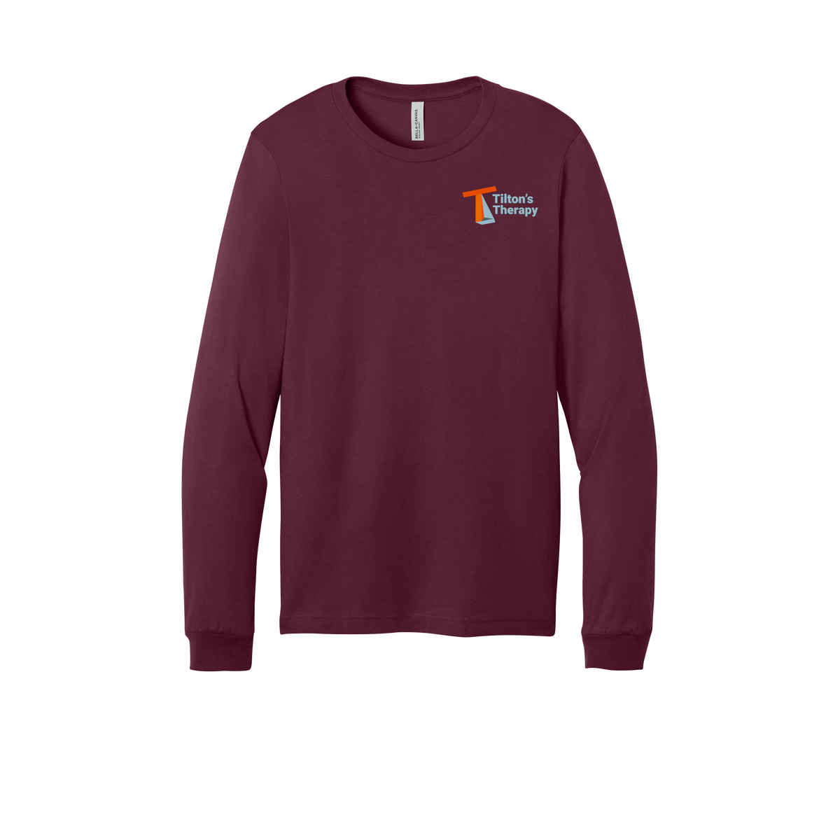 tiltonstherapy-all-season-long-sleeve-tee-dtf-leftchest-3501-maroon-flat-front