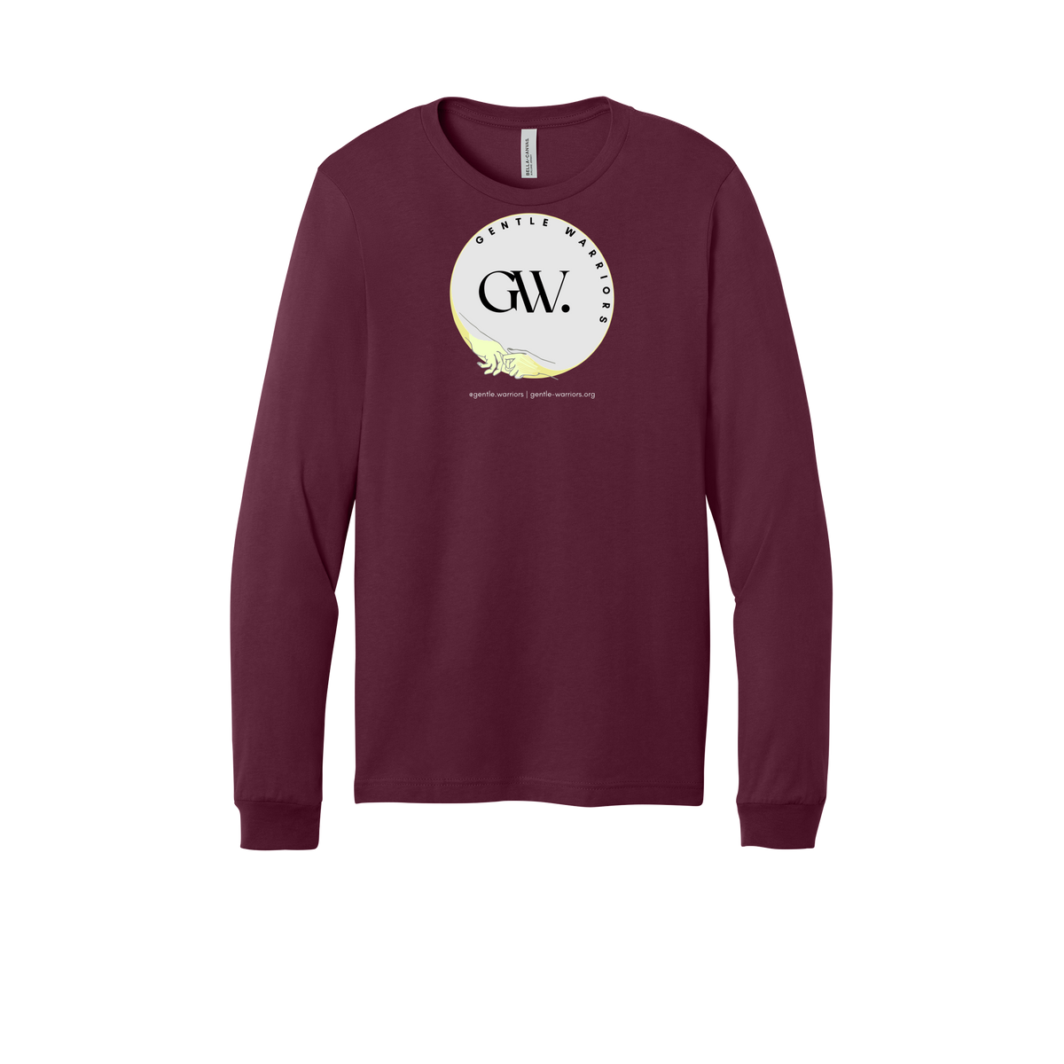 gentle-warriors-all-season-long-sleeve-tee-dtf-front-3501-maroon-flat-front