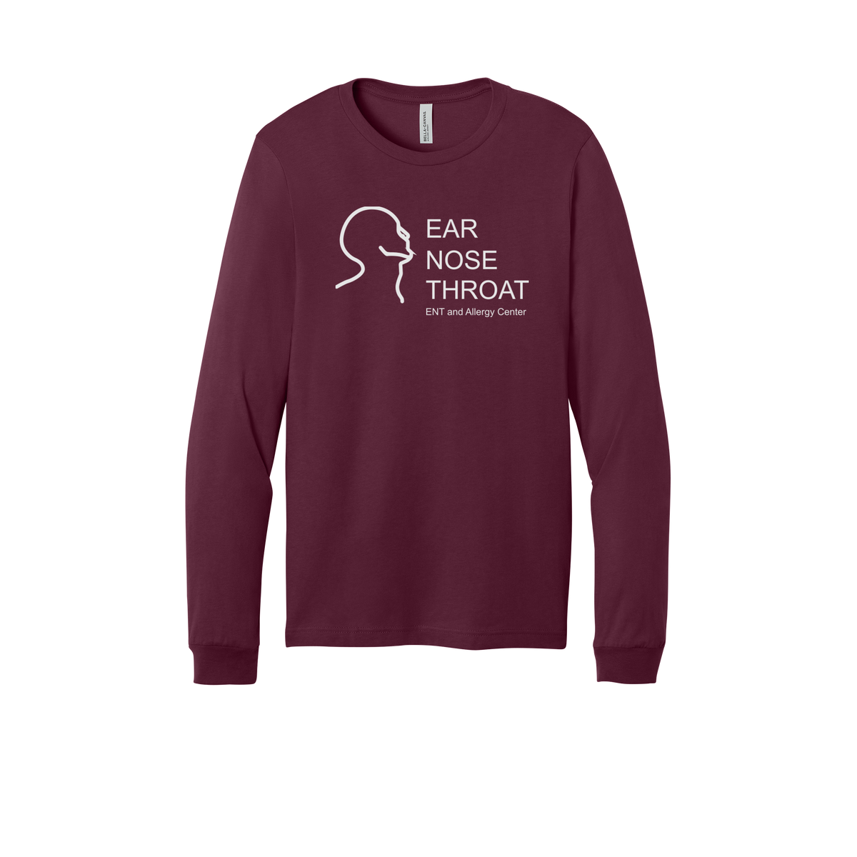 entnwa-all-season-medical-long-sleeve-tee-dtf-front-3501-maroon-flat-front