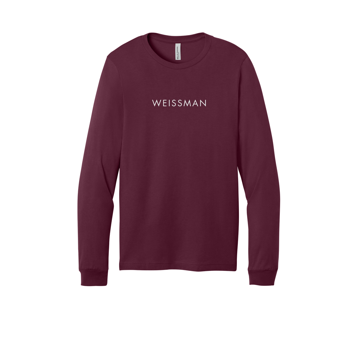 weissmans-all-season-long-sleeve-tee-dtf-front-3501-maroon-flat-front