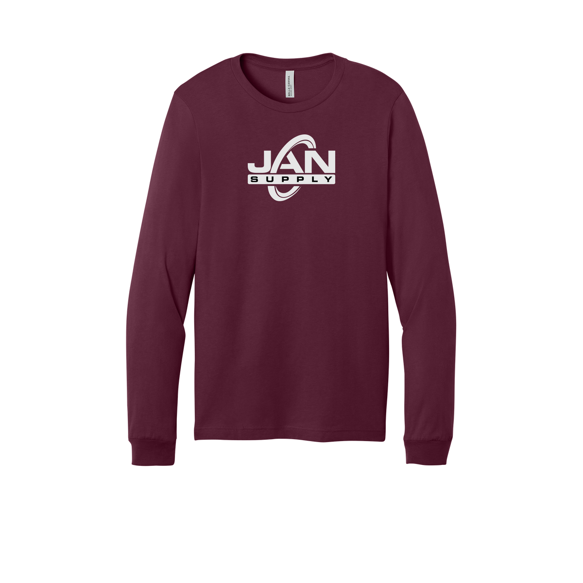 jan-pro-all-season-long-sleeve-tee-dtf-front-3501-maroon-flat-front