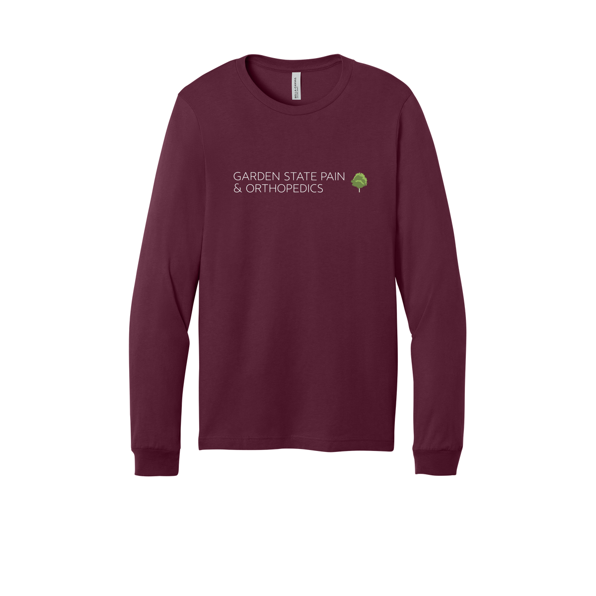 gardenstatepain-all-season-medical-long-sleeve-tee-dtf-front-3501-maroon-flat-front