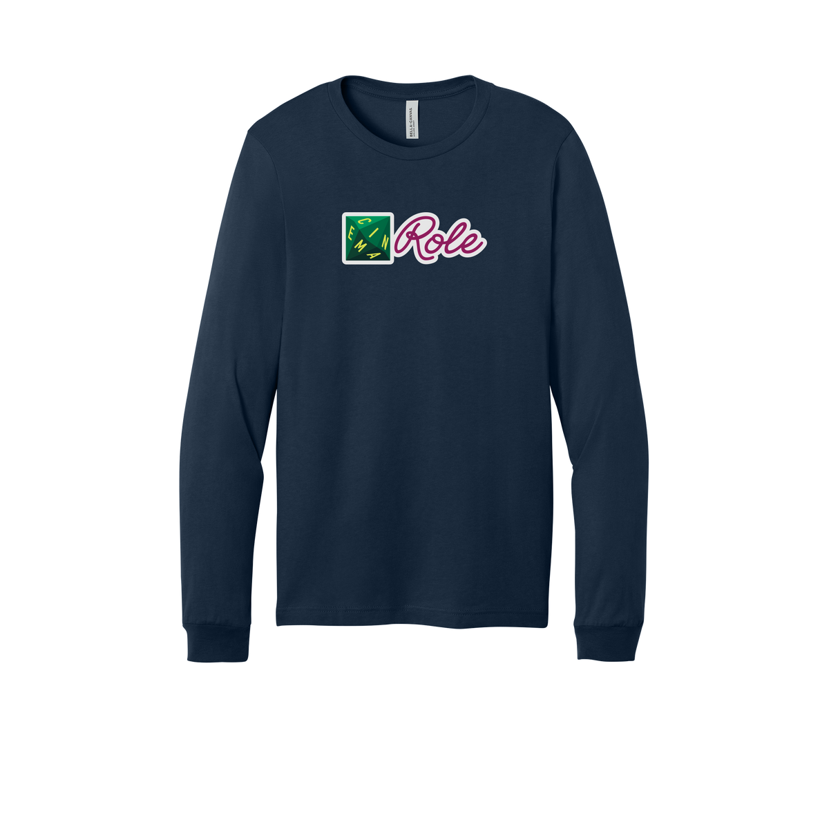 cinemarole-all-season-long-sleeve-tee-dtf-front-3501-navy-flat-front