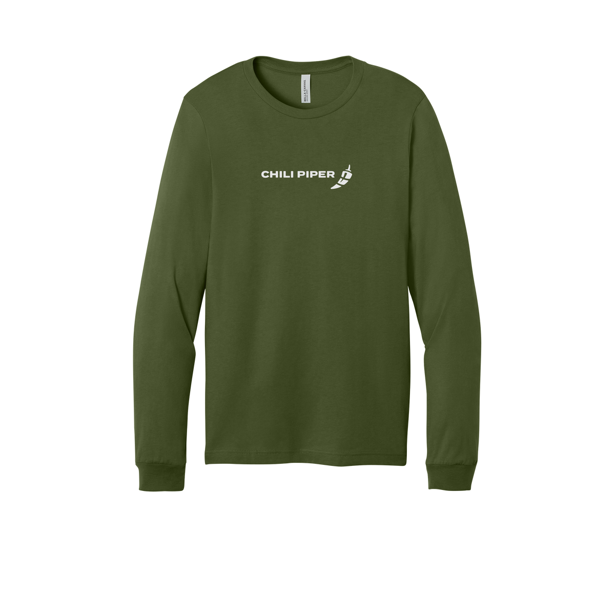chilipiper-all-season-long-sleeve-tee-dtf-front-3501-olive-flat-front