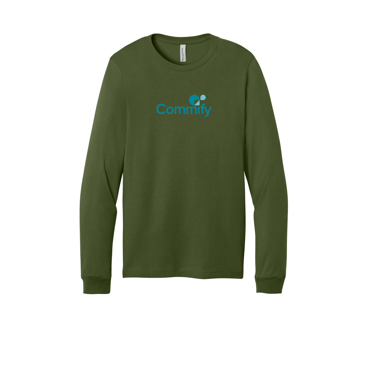 commify-all-season-long-sleeve-tee-dtf-front-3501-olive-flat-front