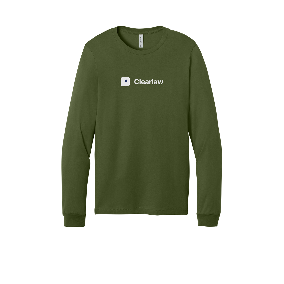 clearlaw-all-season-long-sleeve-tee-dtf-front-3501-olive-flat-front