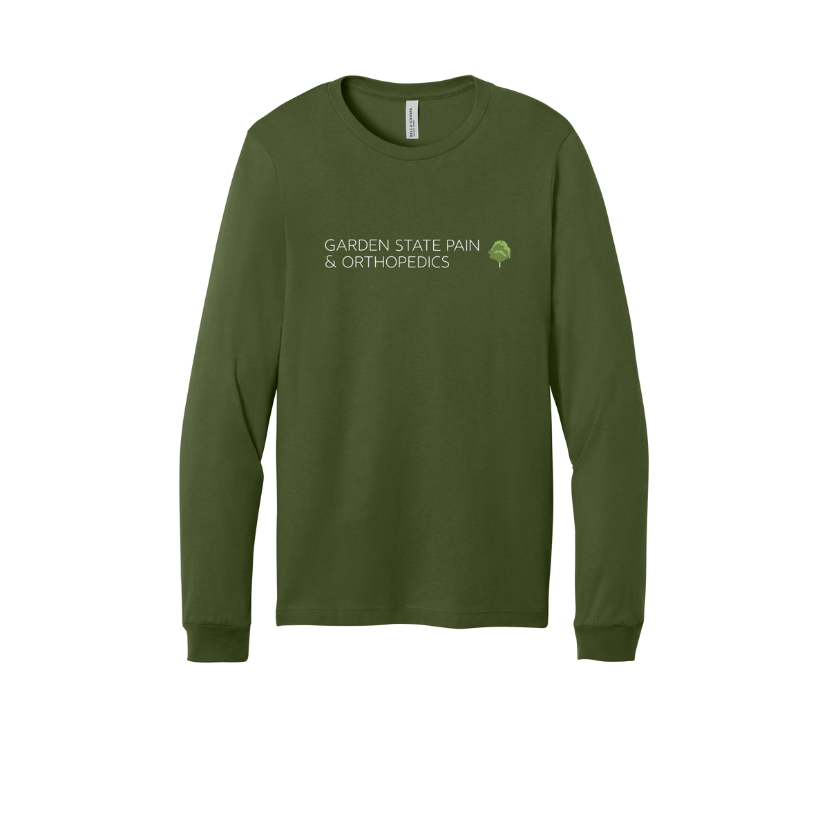 gardenstatepain-all-season-medical-long-sleeve-tee-dtf-front-3501-olive-flat-front