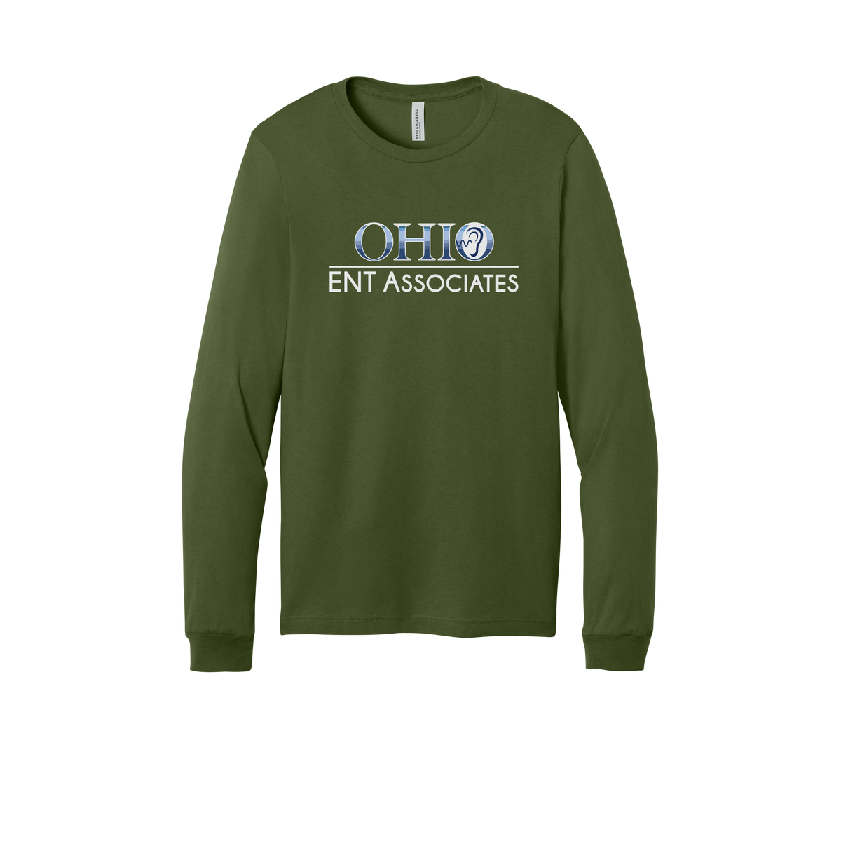 ohioentaudiology-all-season-medical-long-sleeve-tee-dtf-front-3501-olive-flat-front