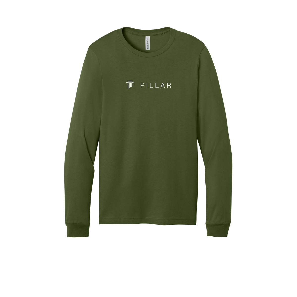 pillar-all-season-long-sleeve-tee-dtf-front-3501-olive-flat-front